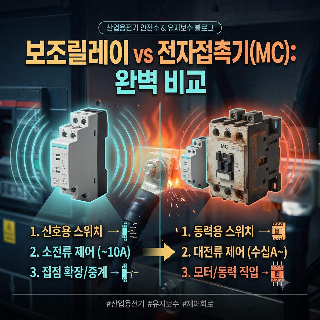 [산업용 전기설비] 보조릴레이와 전자접설기(MC)의 기능 및 명확한 차이점 비교