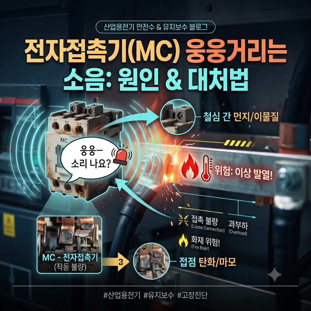[산업용 전기설비] 전자접촉기(MC)에서 웅웅거리는 소음이 발생하는 원인과 해결 방법